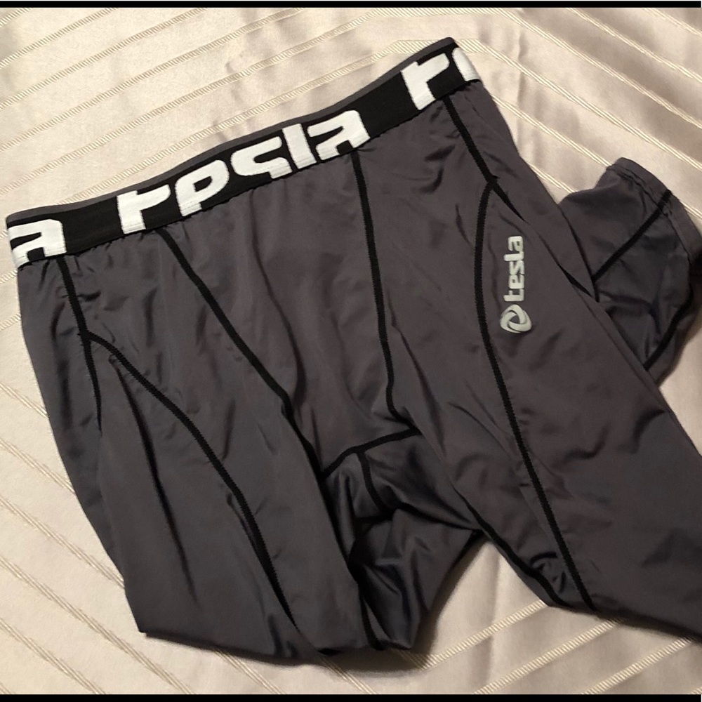 Men’s Tesla 3/4 Compression pants, Grey, Large